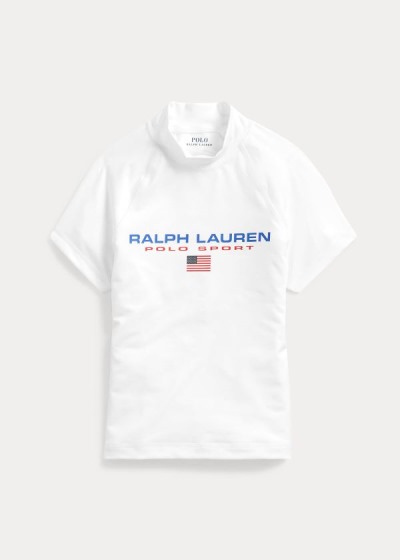 Playeras Polo Ralph Lauren Mujer Blancos - Polo Sport Cropped - KFZBP6189